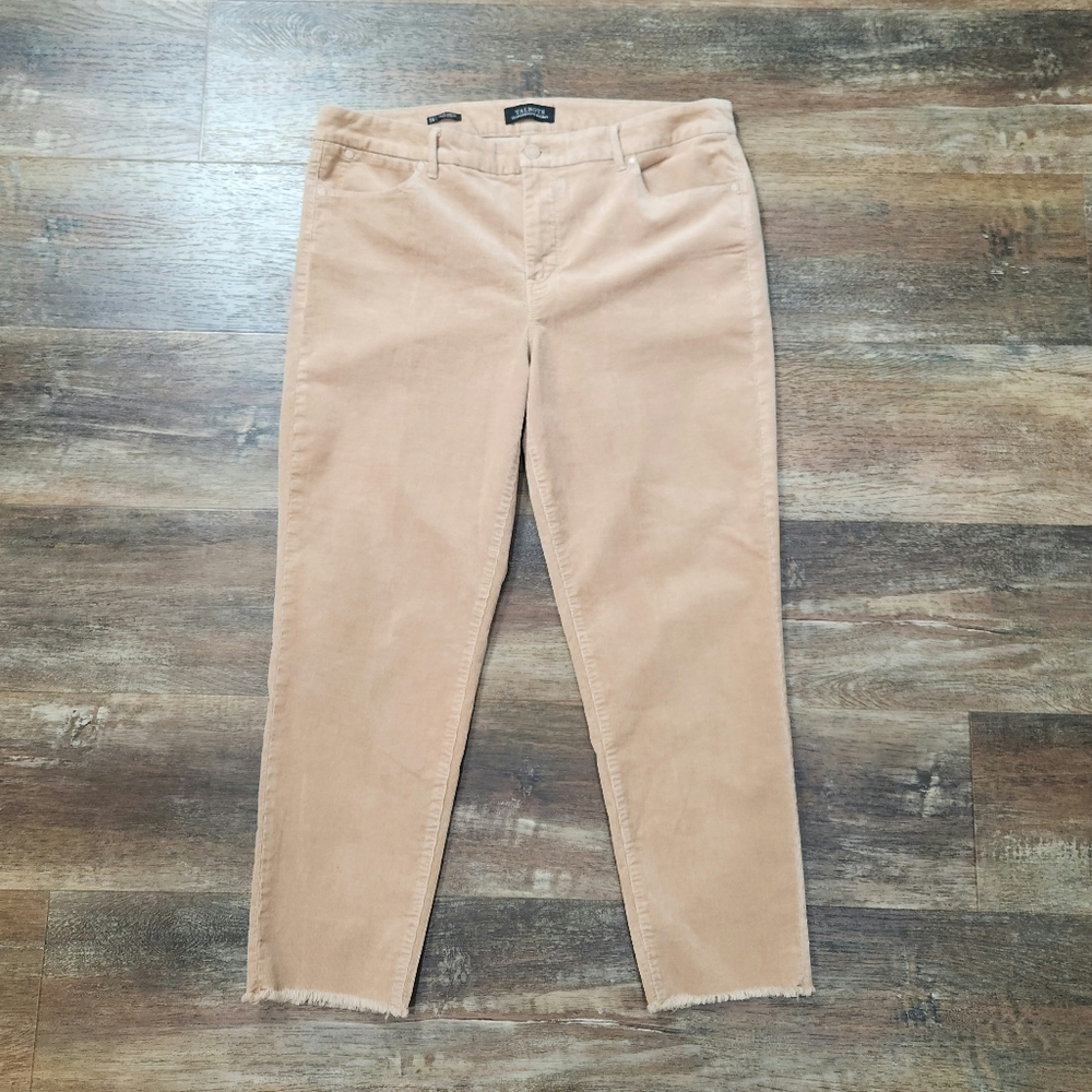 TALBOTS Flawless Frayed Hem Cord Slim Ankle Size 15